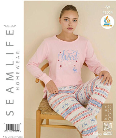 Seamlife Kadın Kışlık Termal Uzun Kollu Pijama Takımı