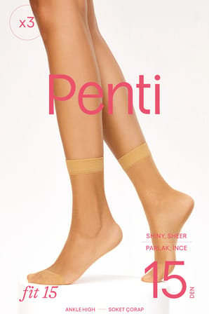 Fit 15 Ten Rengi 3lü Soket Çorap