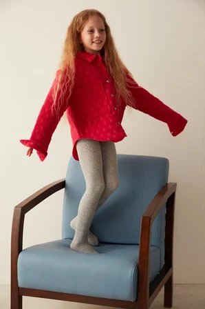 Kız Çocuk Pretty Karina Gri Külotlu Çorap