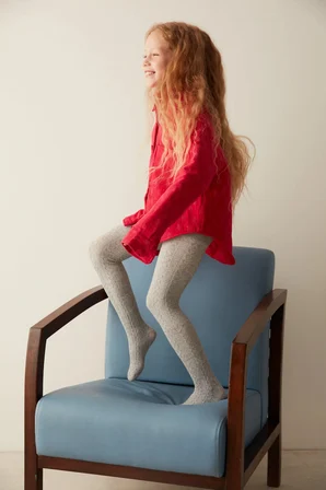 Kız Çocuk Pretty Karina Gri Külotlu Çorap