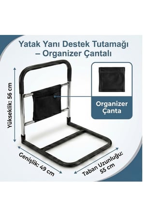Yatak Yanı Destek Bariyeri - Yaşlı ve Hastalar İçin Tutunma, Kalkma, Doğrulma Aparatı
