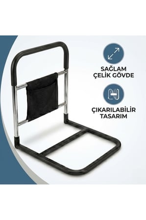 Yatak Yanı Destek Bariyeri - Yaşlı ve Hastalar İçin Tutunma, Kalkma, Doğrulma Aparatı