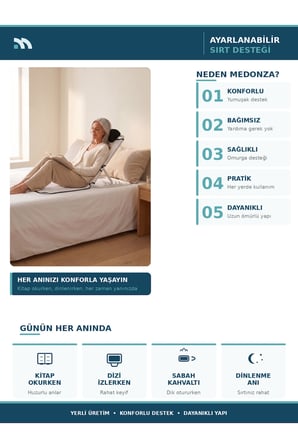 Katlanabilir Ayarlanabilir Sırt Dayama Desteği