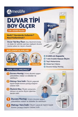 Duvar Tipi Boy Ölçer SW-608B 0-200 cm