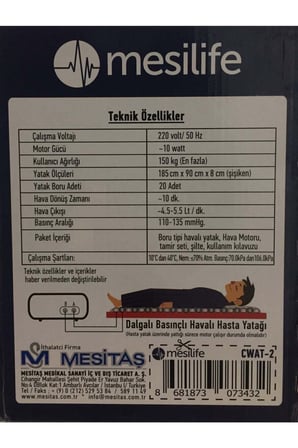 boru tipi ventilasyonlu havalı yatak sistemi