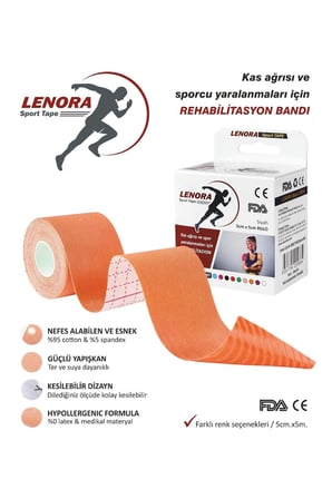 Kinesiology Ağrı Bandı Turuncu 5 Metre X 5 Cm Sporcu Bandı