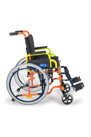 Çocuk Tekerlekli Sandalye | 35 cm Oturum, Kompakt Çelik Şase, Güvenlikli DM-312 Kids