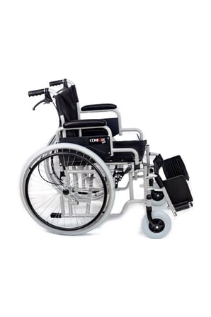 Tekerlekli Sandalye | 60 cm Geniş Oturum, Çift Makaslı Çelik Şase DM-312