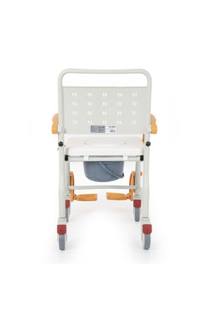 Banyo Tuvalet Sandalyesi Turuncu |Soft Minderli,4 Frenli Teker,Paslanmaz Gövde DM-8088C