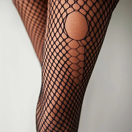 Penti Kadın Torn/Yırtık Fishnet Desenli Külotlu Çorap