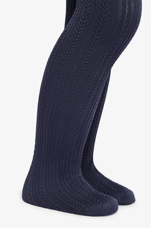 Kız Çocuk Pretty Knit Lacivert Külotlu Çorap