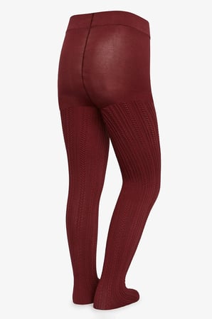 Kız Çocuk Pretty Knit Şarap Rengi Külotlu Çorap