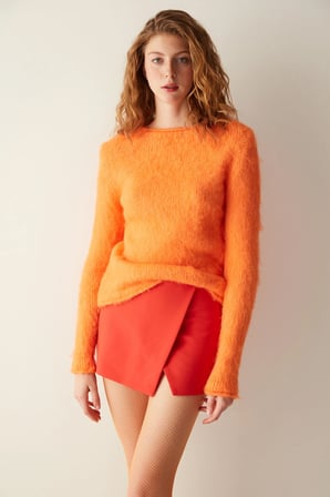 Fashion Turuncu File Külotlu Çorap