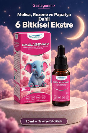 Gaslagenmix Melisa, Rezene ve Papatya Dahil 6 Bitkisel Ekstre 20 ml