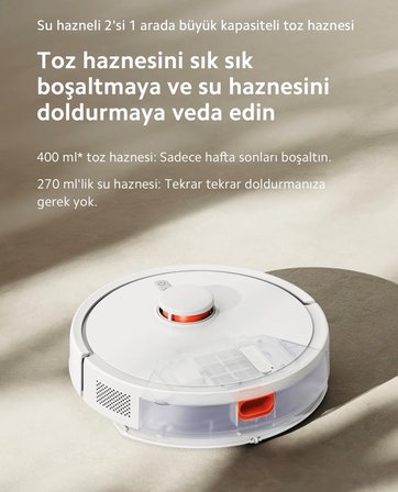 Xiaomi 5000 Pa Yüksek Emiş Güçlü Lazer Navigasyonlu Akıllı Robot Süpürge Ve Paspas, Çoklu Sensörlü