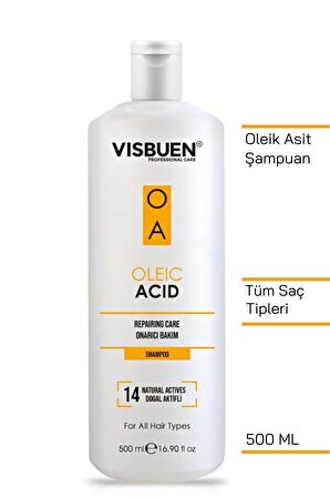 Oleik Asit 14 Doğal Aktifli Yıpranmış ve İşlem Görmüş Saçlar İçin Onarıcı Bakım Şampuanı