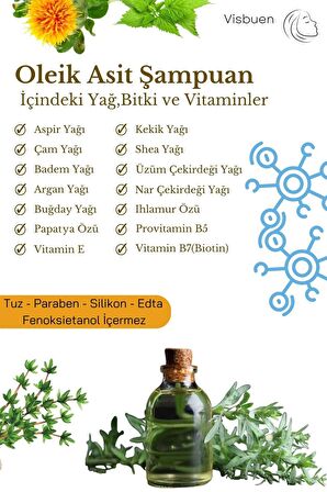 Oleik Asit 14 Doğal Aktifli Yıpranmış ve İşlem Görmüş Saçlar İçin Onarıcı Bakım Şampuanı