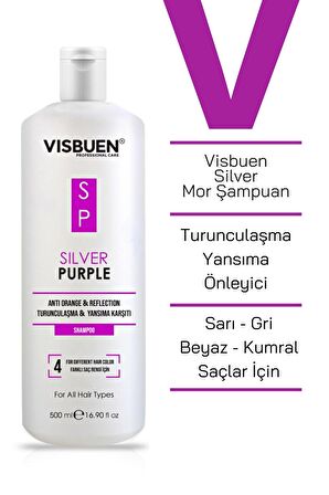Silver Mor Şampuan Turunculaşma ve Yansıma Karşıtı Sarı Platin Gri Beyaz Kumral Saçlar İçin