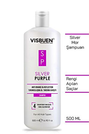 Silver Mor Şampuan Turunculaşma ve Yansıma Karşıtı Sarı Platin Gri Beyaz Kumral Saçlar İçin
