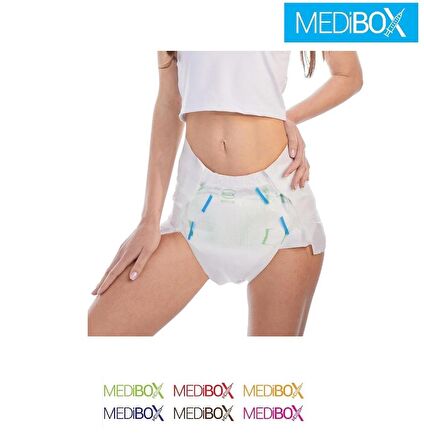 MEDIBOX Yetişkin Bel Bantlı Hasta Bezi Orta Boy Medium 120 Adet Erkek Kadın - 4 Paket