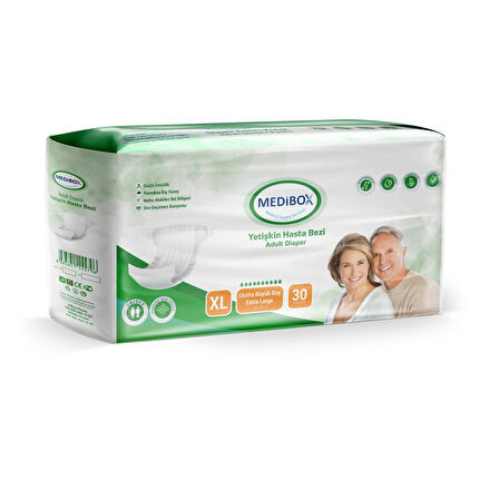 MEDIBOX Yetişkin Bel Bantlı Hasta Bezi Extra Büyük Boy XLarge 30 Adet Erkek Kadın - 1 Paket