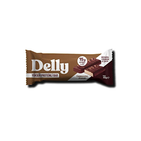 12 Adet Çikolata Kaplı, Yüksek Proteinli Bar, Cappuccino Aromalı, 40g