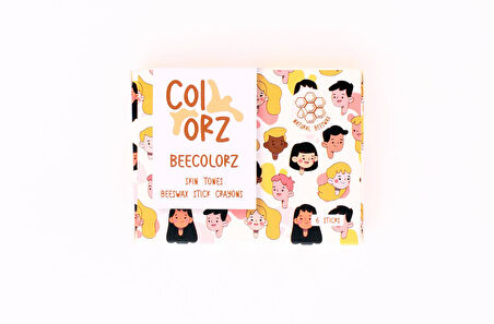 Colorz 6'lı Ten Renkleri Doğal Balmumu Sert Kalem Pastel Boya Seti