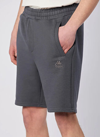 Kappa 351T11W-A3Q AUTHENTIC ELI Antrasit Lastikli Bel Regular Fit Düz Erkek Şort