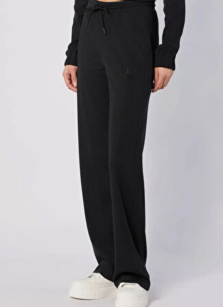 Kappa 311R3LW-005 LEDA PANT Siyah Lastikli Bel Comfort Fit Düz Kadın Eşofman Altı