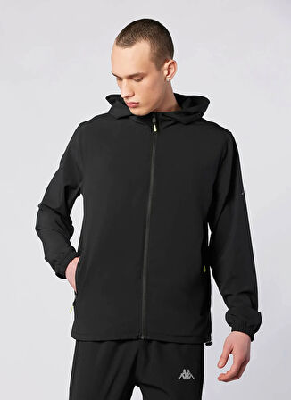 Kappa 361Y8SW-005 FASTINA FULL ZIP Siyah Normal Düz Erkek Zip Ceket