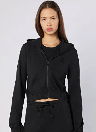 Kappa 382639W-005 LEDA FULL ZIP Siyah Normal Düz Kadın Zip Ceket