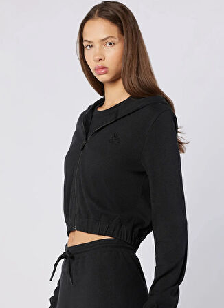 Kappa 382639W-005 LEDA FULL ZIP Siyah Normal Düz Kadın Zip Ceket