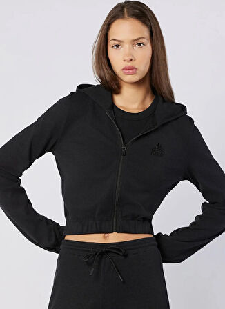 Kappa 382639W-005 LEDA FULL ZIP Siyah Normal Düz Kadın Zip Ceket