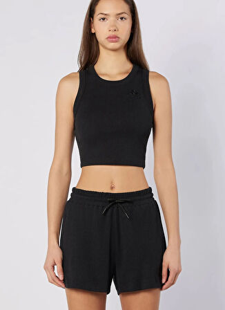 Kappa 38263BW-005 LEDA TANK Siyah Crop Düz Kadın Atlet