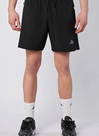 Kappa 382H11W-005 FASTINA SHORT Siyah Lastikli Bel Regular Fit Düz Erkek Şort