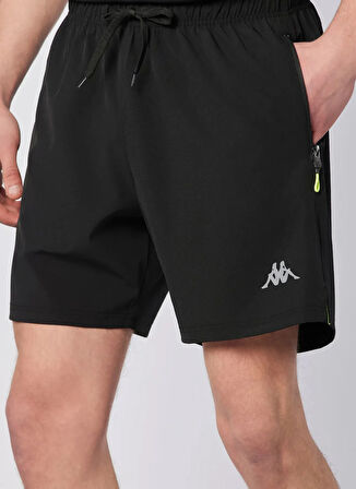 Kappa 382H11W-005 FASTINA SHORT Siyah Lastikli Bel Regular Fit Düz Erkek Şort