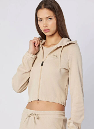 Kappa 382639W-W6F LEDA FULL ZIP Bej Normal Düz Kadın Zip Ceket