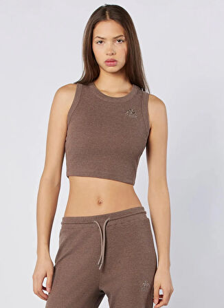 Kappa 38263BW-XSC LEDA TANK Kahve Crop Düz Kadın Atlet
