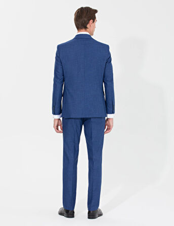 Erkek Slim Fit Takım Elbise-İndigo | 52
