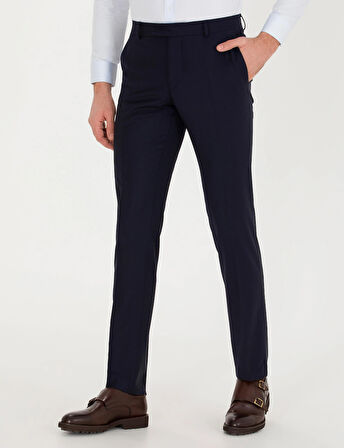 Erkek Slim Fit Kumaş Pantolon-Lacivert | 48