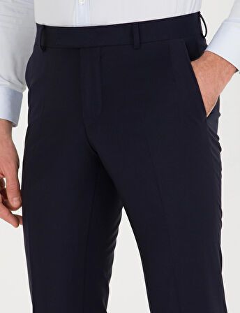 Erkek Slim Fit Kumaş Pantolon-Lacivert | 48