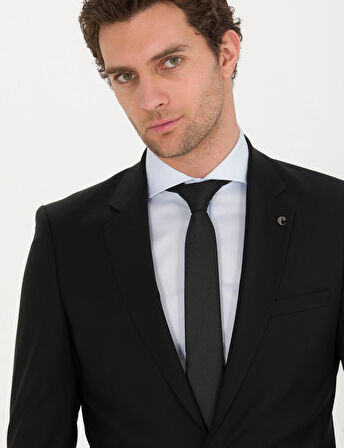 Erkek Slim Fit Ceket-Siyah | 54