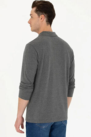 U.S. Polo Assn. ERKEK ANTRASİT MELANJ POLO YAKA BASİC SWEATSHİRT G081SZ082.000.1735204