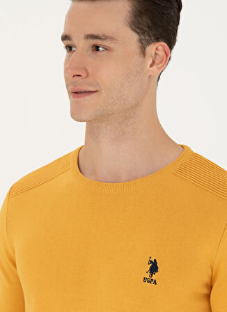 U.S. Polo Assn. Bisiklet Yaka Slim Fit Hardal Erkek Kazak TD01-BSK23