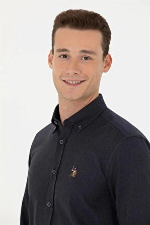 G081Sz004 1672287 Akıs023K Us Polo Assn Erkek Gömlek Lacivert