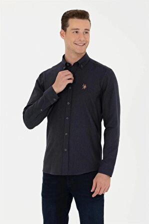 G081Sz004 1672287 Akıs023K Us Polo Assn Erkek Gömlek Lacivert