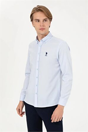 G081GL004 1672246  GOX023K U.S. Polo Assn. Erkek Gömlek Açık Mavi