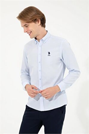 G081GL004 1672246  GOX023K U.S. Polo Assn. Erkek Gömlek Açık Mavi