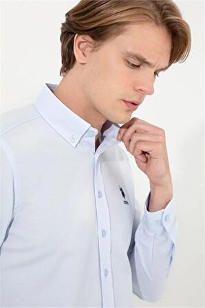 G081GL004 1672246  GOX023K U.S. Polo Assn. Erkek Gömlek Açık Mavi