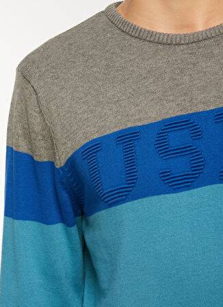 U.S. Polo Assn. Bisiklet Yaka Regular Fit Petrol Erkek Kazak WONER